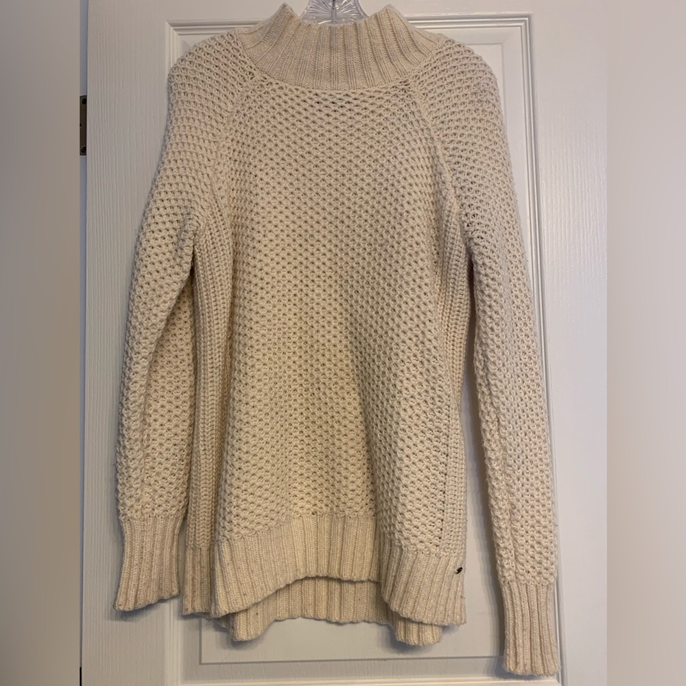 American Eagle Sweater Women’s Cream Mock Neck Pullover Knit Size M